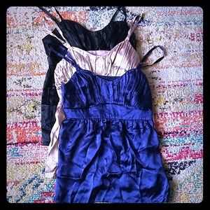 Set of three silk camisoles